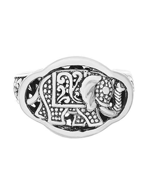 WILLOWBIRD Oxidized Sterling Silver Textured Animal Scrollwork Ring for Women (Various Sizes)