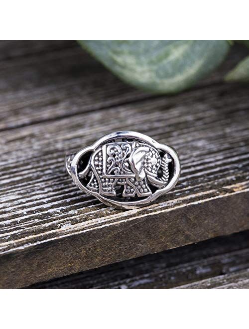 WILLOWBIRD Oxidized Sterling Silver Textured Animal Scrollwork Ring for Women (Various Sizes)