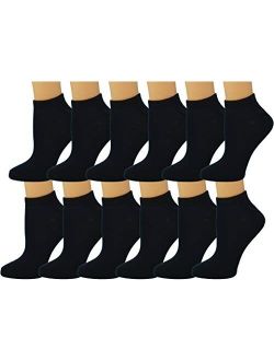 Debra Weitzner Womens Low-Cut Socks Colorful Casual No-Show Ankle Socks 12 Pairs