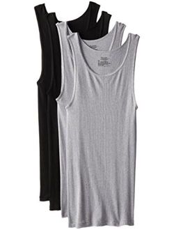 Men's Cotton Solid 4-Pack ComfortSoft Moisture Wicking Tagless Tanks