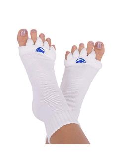 Happy Feet Women's7-9/Men's5-7 Original Foot Alignment Socks, WHITE, MEDIUM