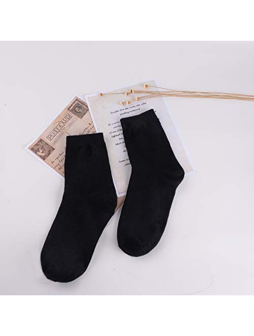 Women's Black Thin Cotton Socks Hight/Low Ankle Socks, 6-9 Pairs LightWeight Ladies Dress Socks