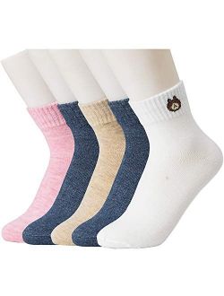 J-BOX 6 Pack Womens Socks Cotton Ankle Dress Socks Thin Colorful Casual Crew Sox