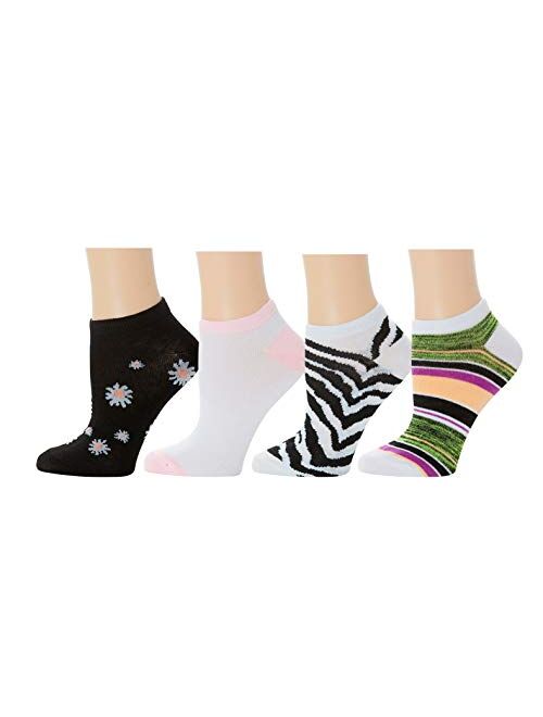 Top Step 12 Pair Pack Women's Colorful Fashion No Show Socks