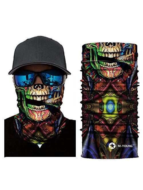 Skull Face Mask Bandanas, Neck Gaiter, Headwear, Magic Scarf, Headband for dust Sun Wind