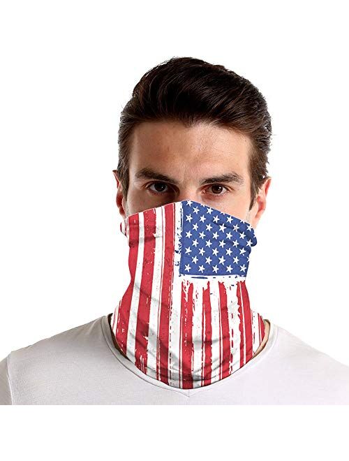 4pcs Cooling Neck Gaiter/US Flag Gaiters/Mission Cooling Gaiter/Face Cover for Outdoors, Festivals, Sports Unisex