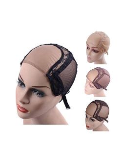 4X4 U Part Swiss Lace Wig Cap for Making Wigs with Adjustable Straps on the Back Glueless Hairnets