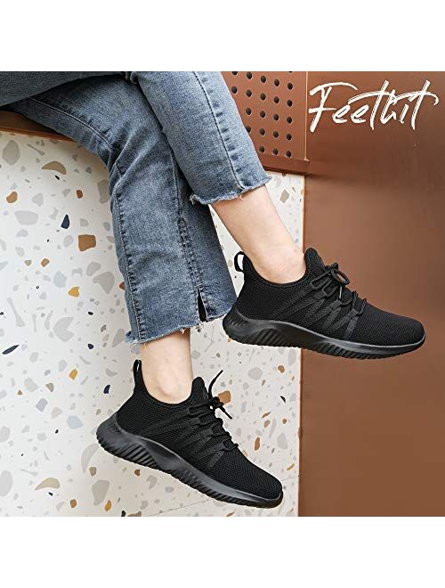 Feethit Womens Slip On Running Shoes Non Slip WalkingShoes Lightweight Gym Fashion Sneakers