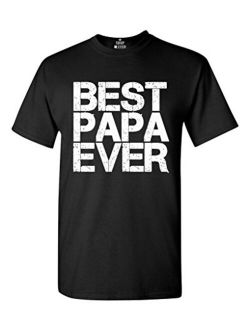 shop4ever Best Papa Ever Bold T-Shirt Father's Day Shirts
