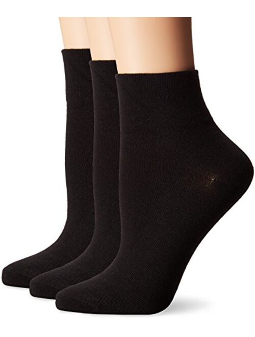 No Nonsense Women's Flat Knit Ankle Socks 3-Pack
