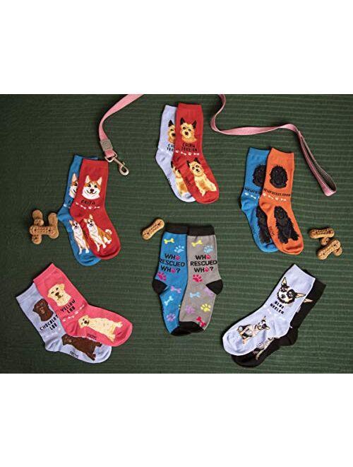 Foozys Unisex Crew Socks | Canine Small Dog Breed Novelty Socks (2 Pair)