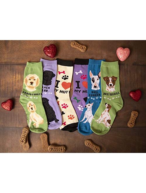 Foozys Unisex Crew Socks | Canine Small Dog Breed Novelty Socks (2 Pair)