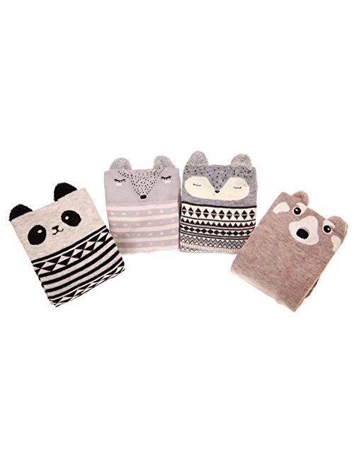 Color City Women's Funny Cute Cartoon Animal Novelty Casual Cotton Crew Socks 4-6 Pack