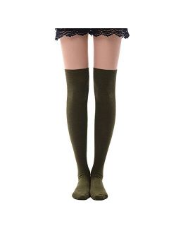 MK MEIKAN Women's Over Knee High Socks, Tube Dresses Fashion Cotton Thigh High Stockings Cosplay Socks