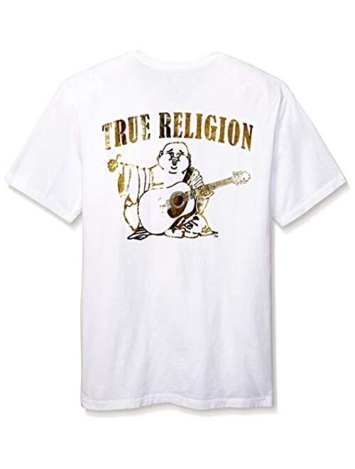 True Religion Men's Big Buddha Metalic Short Sleeve Tee