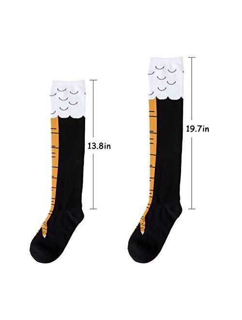 Zoopwon Crazy Funny Chicken Legs Boots Knee/Thigh High Novelty Socks Funny Gag Gifts