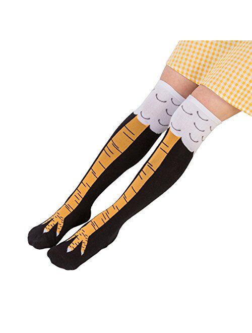 Zoopwon Crazy Funny Chicken Legs Boots Knee/Thigh High Novelty Socks Funny Gag Gifts