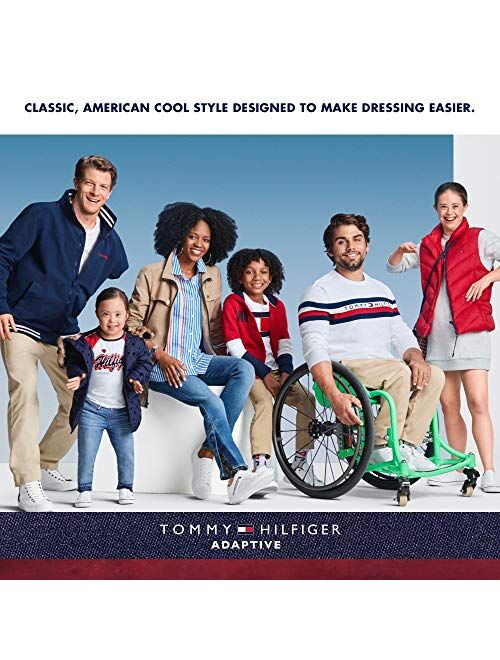 Tommy Hilfiger Men's Adaptive T Shirt with Magnetic-Buttons at Shoulders