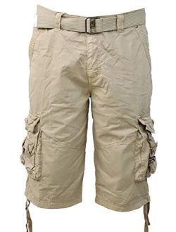 Facitisu Men's Cargo Shorts Casual Lightweight Outdoor Workout Multi Pocket Twill Pants