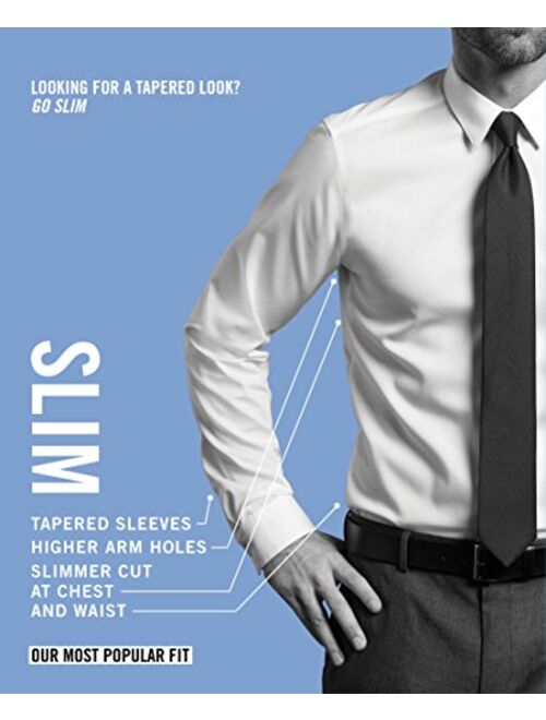 Calvin Klein Men's Slim Fit Wrinkle Free Non-Iron Dress Shirt 