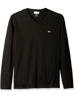 Men's Long Sleeve Jersey Pima V-Neck T-Shirt