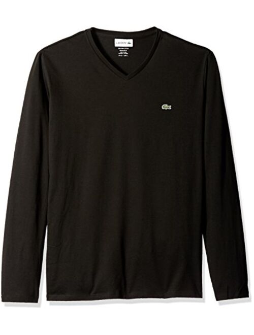 Lacoste Men's Long Sleeve Jersey Pima V-Neck T-Shirt