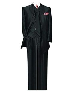 Milano Moda Herring Bone Stripe High Fashion Suit with Vest & Pants 5264