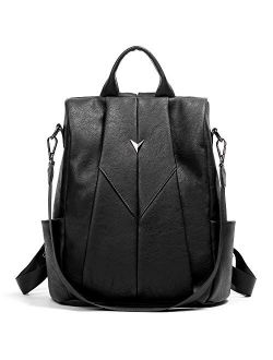 Women Backpack Purse PU Leather Anti-Theft Fashion Designer Backpack Ladies Shoulder Satchel Bag