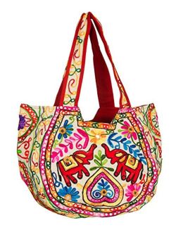TribeAzure Elephant Tote Embroidered Mirror Shoulder Bag Top Handle Satchel Summer Beach Casual Fashion
