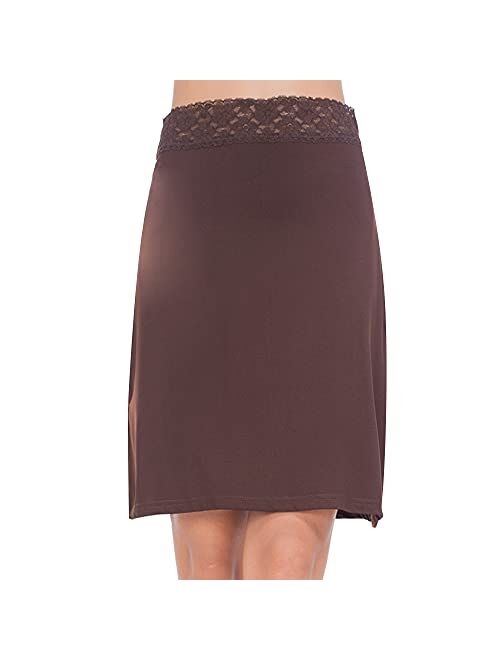 MANCYFIT Half Slips for Women Underskirt Short Mini Skirt with Floral Lace Waistband
