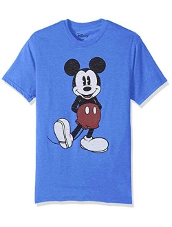 Men's Cotton Short Sleeve Crew Neck Full Size Mickey Mouse Distressed Look Tie dye T-Shirt