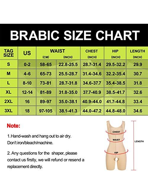 BRABIC Womens Waist Trainer Bodysuit Butt Lifter Tummy Control Shapewear Hi-Waist Thigh Slimmer Full Body Shaper Open Bust