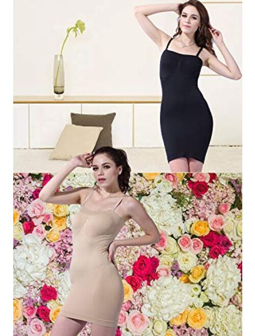 Franato Women's Seamless Body Shaper Slimming Tube Dress Shapewear Slips