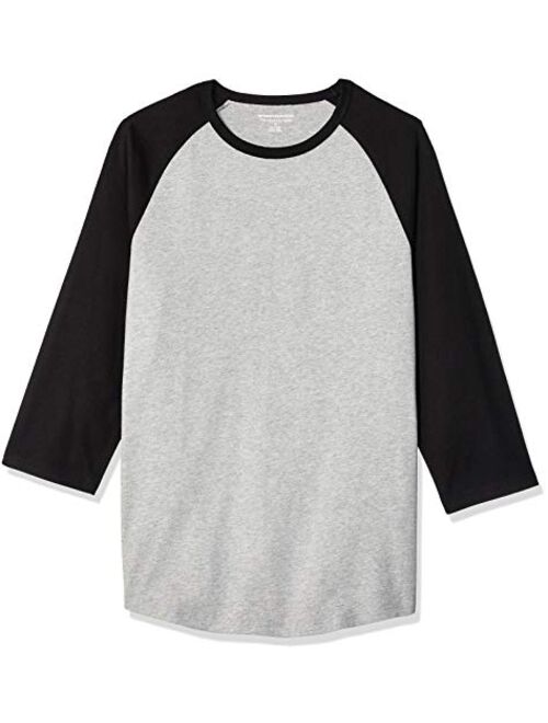 Essentials Men/'s Slim-fit 3//4 Sleeve Baseball T-Shirt