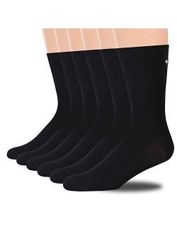 +MD Mens Dress Socks - 6 Pairs Finest Combed Cotton Lightweight Crew and Quarter Ankle Socks for Business Office