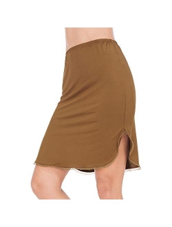 MANCYFIT Half Slips for Women Underskirt Short Mini Skirt with Floral Lace Trim