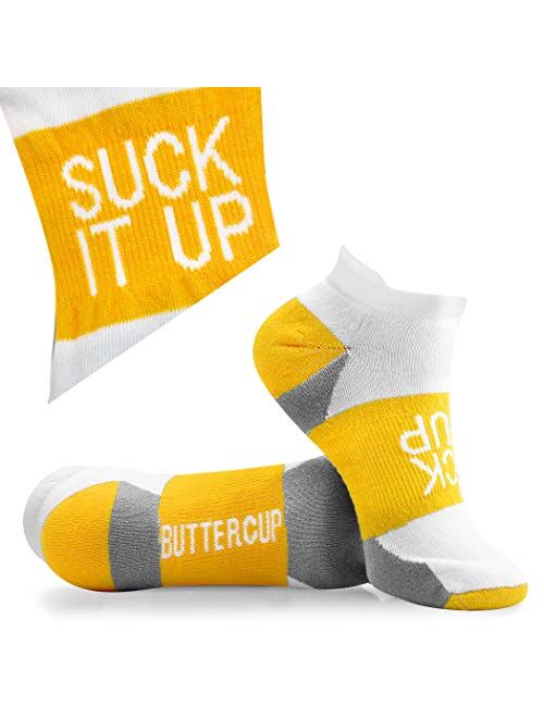 Inspirational Athletic Running Socks by Gone For a Run | Women's Woven Low Cut | Inspirational Slogans | Set of 3 pairs