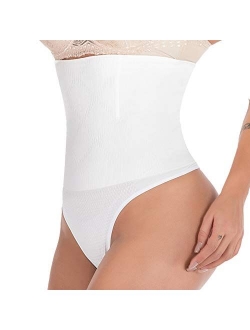 OMG_Shop Womens Basic High-Waist Shapewear Trainer Tummy Control Thong Panty Underwear