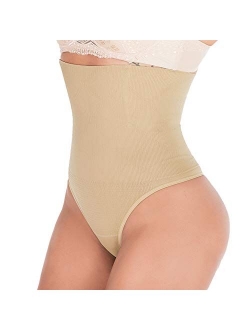OMG_Shop Womens Basic High-Waist Shapewear Trainer Tummy Control Thong Panty Underwear