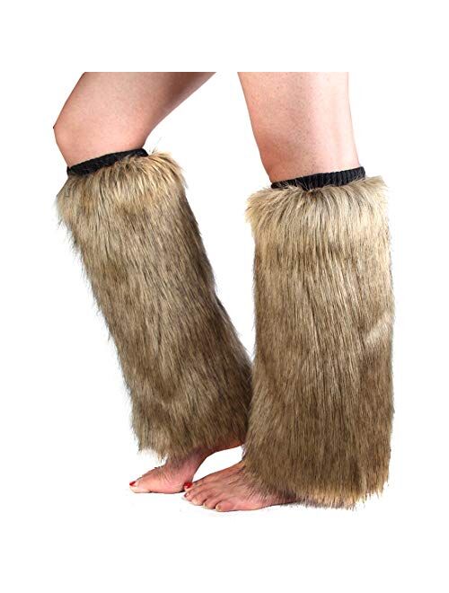 ECOSCO One Pair Women WARM SOFT COZY FUZZY Faux Fur Leg Warmer Boot Cuff Cover