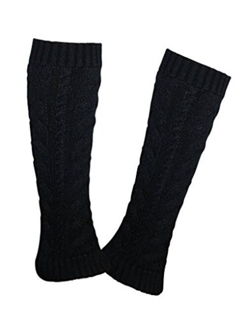 Senchanting Lady Winter Warm Leg Warmer Cable Knitted Crochet Long Socks Legging