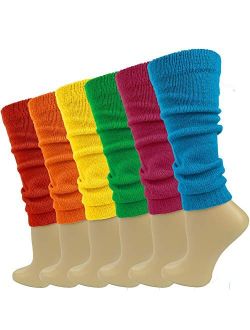 Womens Leg Warmers Knitted Boot Socks Winter Assorted 6 Pairs