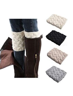 Bestjybt Womens Short Boots Socks Crochet Knitted Boot Cuffs Toppers Leg Warmers Socks