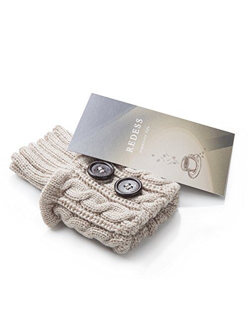 Women Boot Knit Cuffs,Short Crochet Leg Warmers, Variety of Styles Winter Warm Cuff Socks 3 Pairs by REDESS