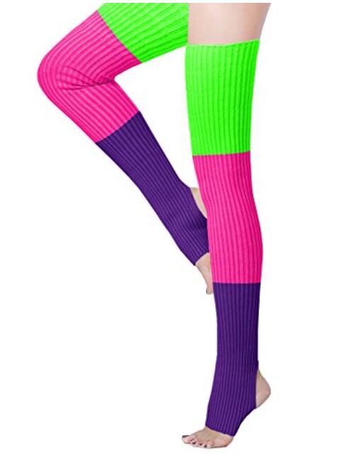 V28 Women’s Men 80s Party Ribbed Knit Dance Sports Long Leg Warmer 