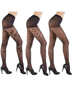 Women's Patterned Footed Tights Pantyhose 3pair or 2pair