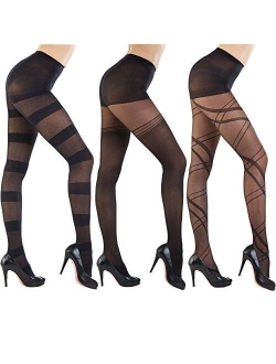 Women's Patterned Footed Tights Pantyhose 3pair or 2pair