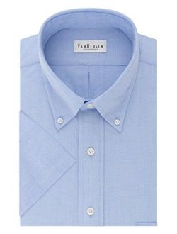 Men's Short Sleeve Regular Fit Oxford Solid Dress Shirt