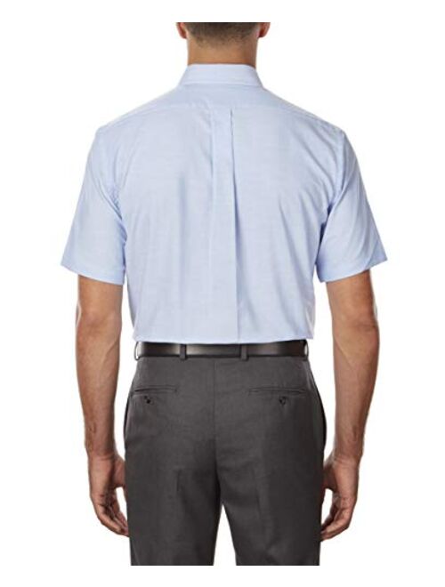 Van Heusen Men's Short Sleeve Regular Fit Oxford Solid Dress Shirt 
