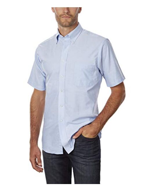 Van Heusen Men's Short Sleeve Regular Fit Oxford Solid Dress Shirt 